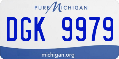 MI license plate DGK9979