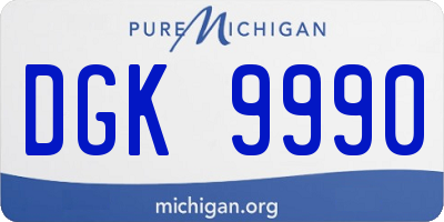 MI license plate DGK9990