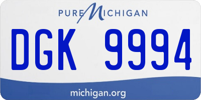MI license plate DGK9994