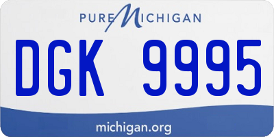 MI license plate DGK9995