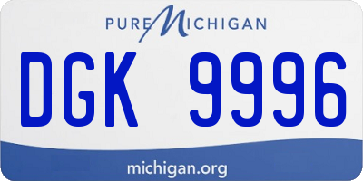 MI license plate DGK9996