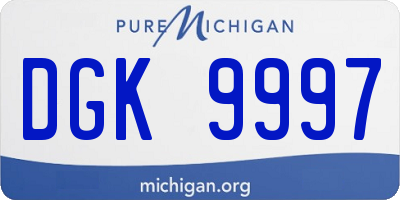 MI license plate DGK9997