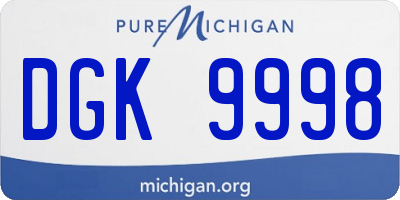 MI license plate DGK9998
