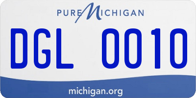 MI license plate DGL0010