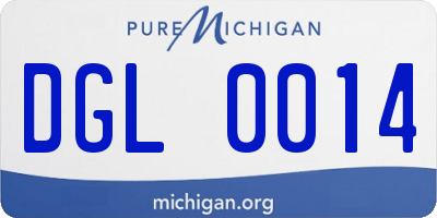 MI license plate DGL0014
