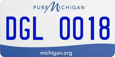 MI license plate DGL0018