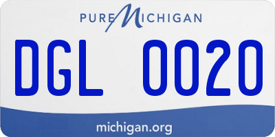 MI license plate DGL0020