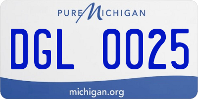 MI license plate DGL0025
