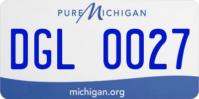 MI license plate DGL0027