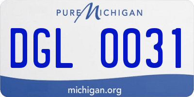MI license plate DGL0031