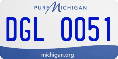 MI license plate DGL0051