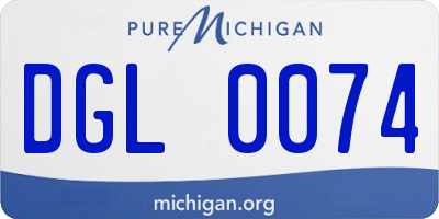 MI license plate DGL0074