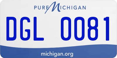 MI license plate DGL0081
