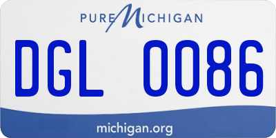 MI license plate DGL0086