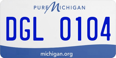 MI license plate DGL0104