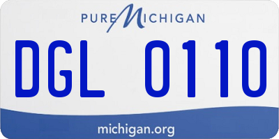 MI license plate DGL0110