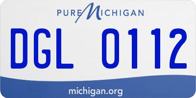 MI license plate DGL0112