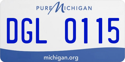 MI license plate DGL0115