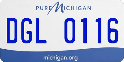 MI license plate DGL0116