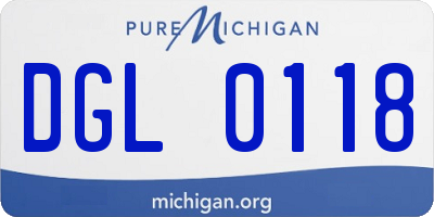 MI license plate DGL0118