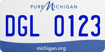 MI license plate DGL0123