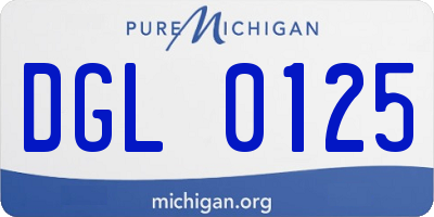 MI license plate DGL0125