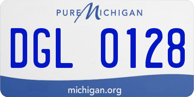 MI license plate DGL0128