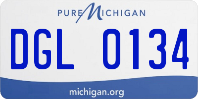 MI license plate DGL0134