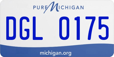 MI license plate DGL0175