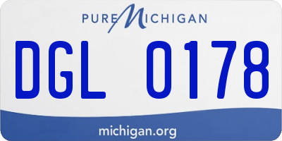MI license plate DGL0178