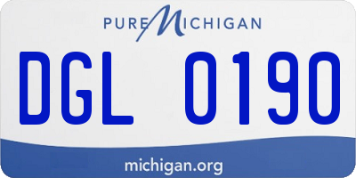 MI license plate DGL0190
