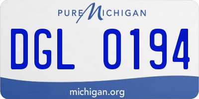 MI license plate DGL0194