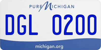 MI license plate DGL0200