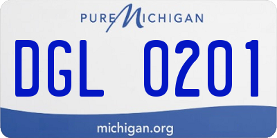 MI license plate DGL0201