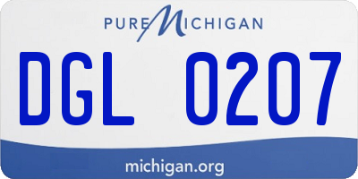 MI license plate DGL0207