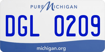 MI license plate DGL0209