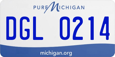 MI license plate DGL0214