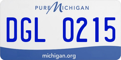 MI license plate DGL0215