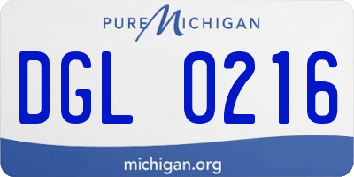 MI license plate DGL0216