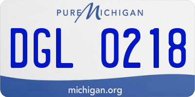 MI license plate DGL0218