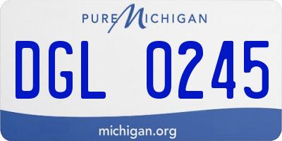 MI license plate DGL0245