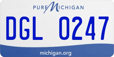 MI license plate DGL0247