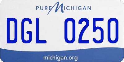 MI license plate DGL0250