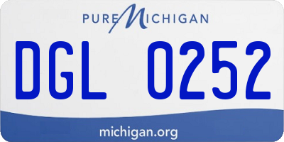 MI license plate DGL0252