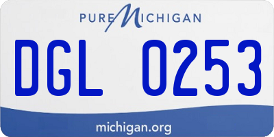 MI license plate DGL0253
