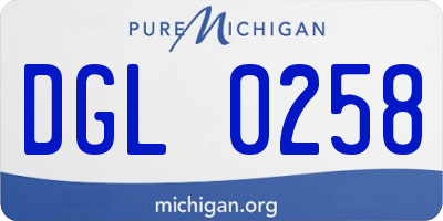 MI license plate DGL0258