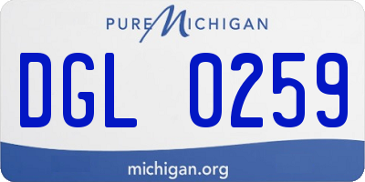 MI license plate DGL0259