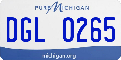 MI license plate DGL0265