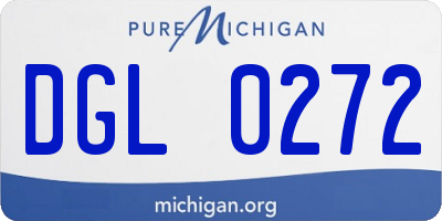 MI license plate DGL0272