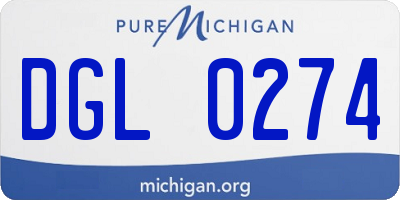 MI license plate DGL0274